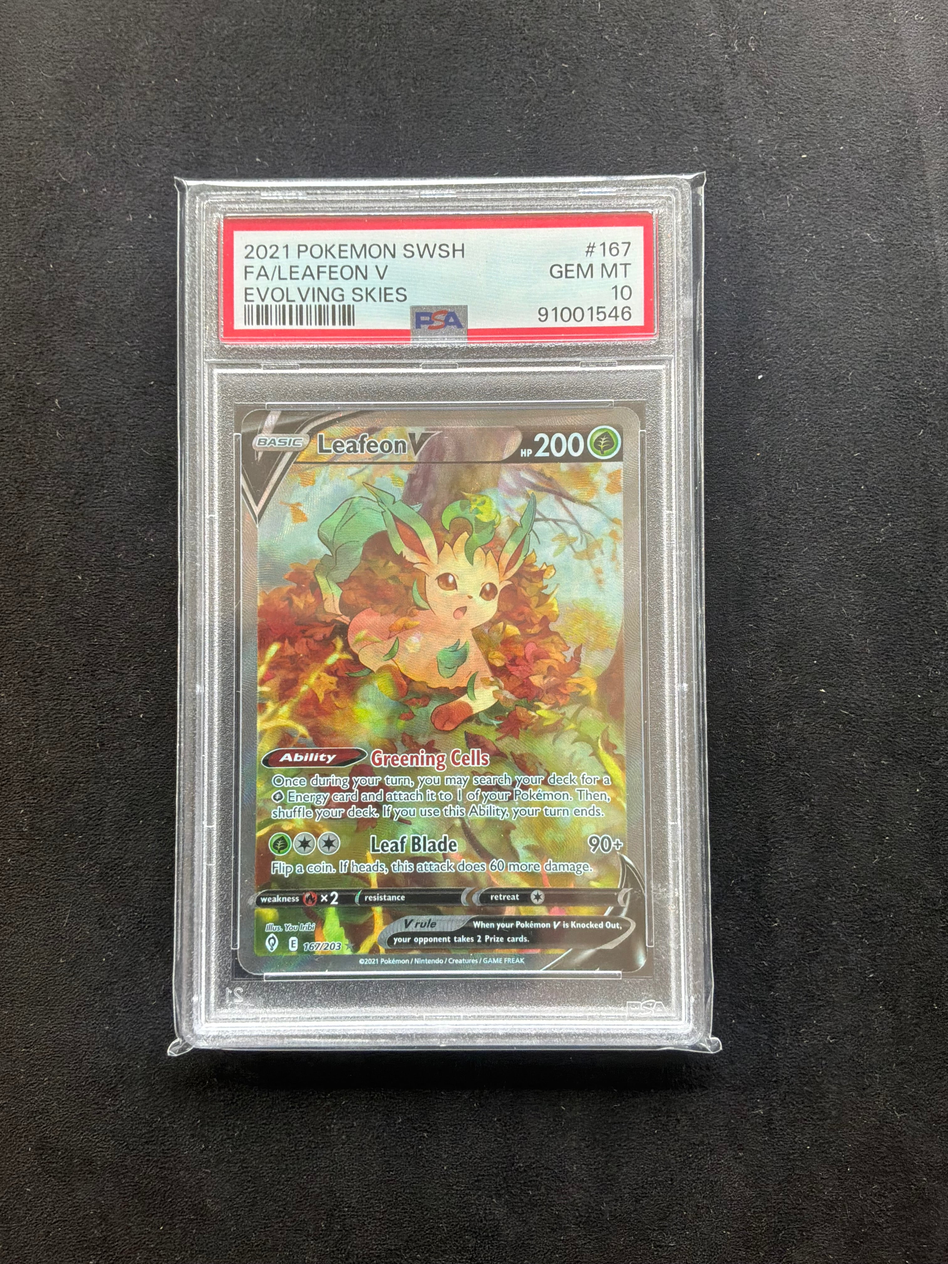 Leafeon V 167/203 PSA 10